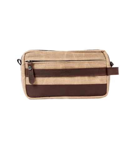 Sand Beige & Chocolate Leather Handbag