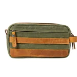 Olive Green & Tan Leather Handbag