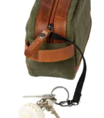 Olive Green & Tan Leather Handbag - Image 4