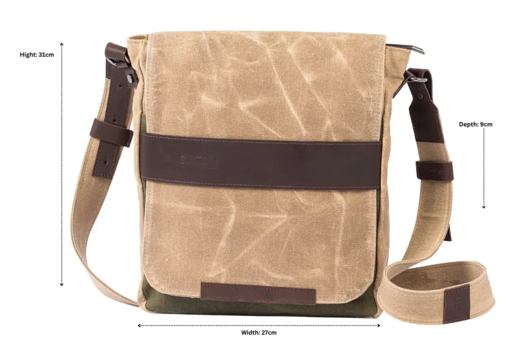 Sand Beige & Chocolate Dimintions Messenger