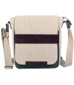 Beige & Brown Messenger Bag Sukoon Leather