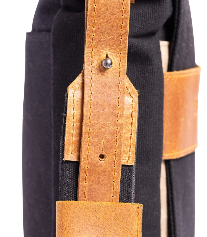 Charcoal Black & Caramel Side Messenger (3)