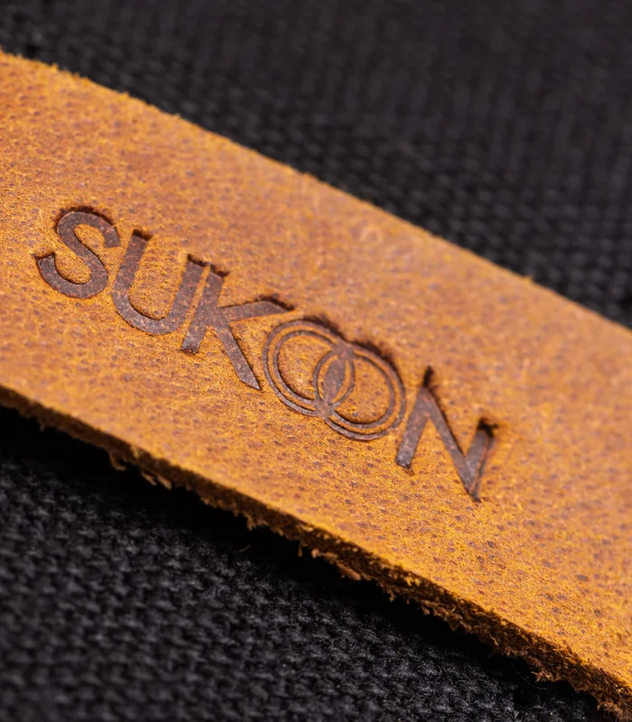 Charcoal Black & Caramel Side Messenger (6)