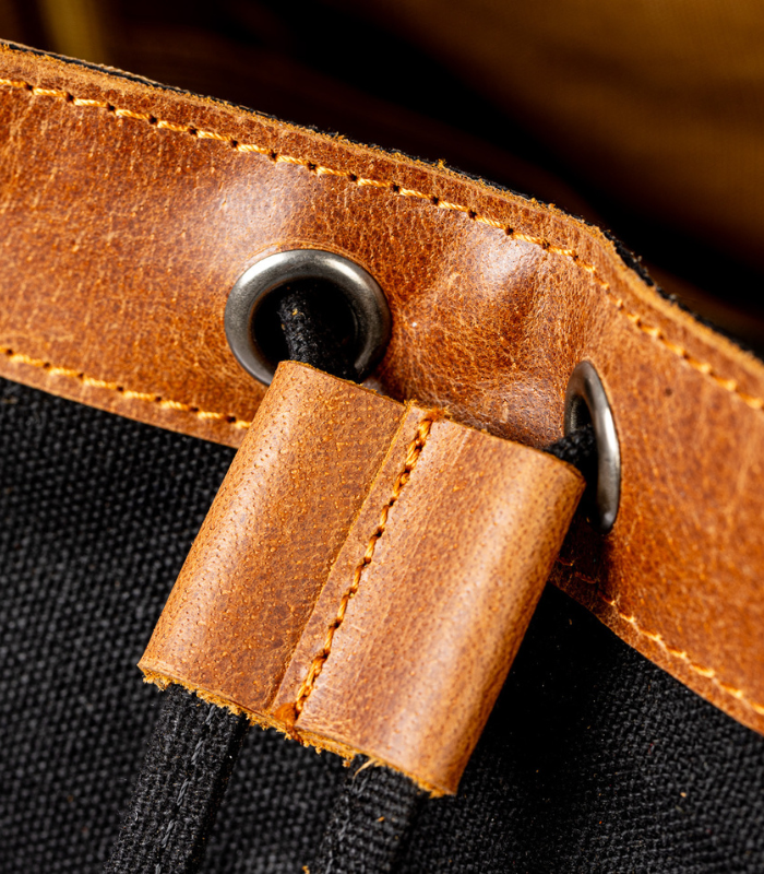 Charcoal & Caramel Backpack Sukoon leather (5)