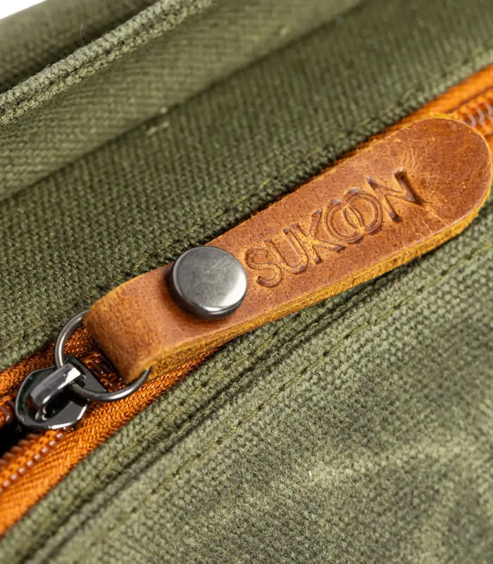 Olive Green & Tan Leather Messenger Bag (1)