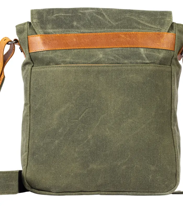 Olive Green & Tan Leather Messenger Bag (2)