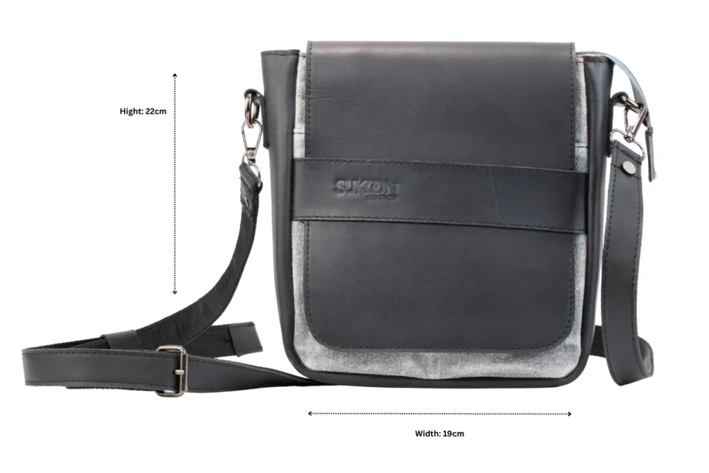 Sahara Earth Small Messenger Dimension Sukoon Leather