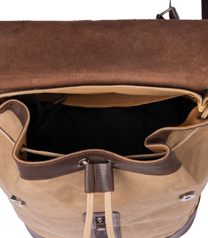 Sand Beige & Chocolate Leather Backpack (5)