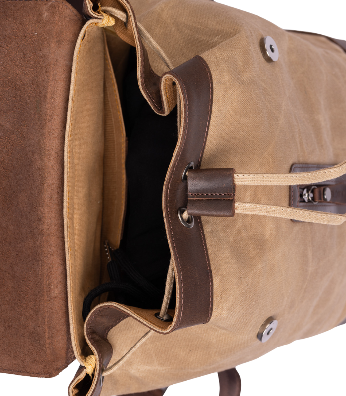 Sand Beige & Chocolate Leather Backpack (6)