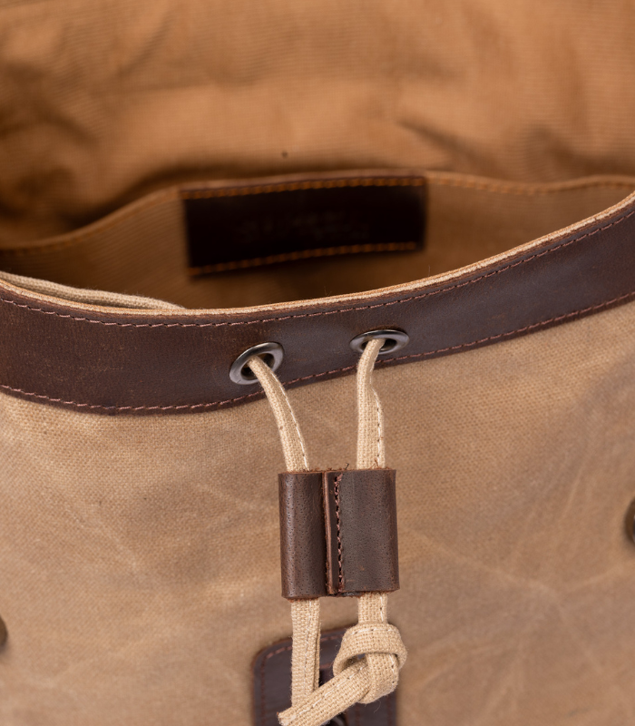 Sand Beige & Chocolate Leather Backpack (8)