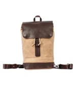 Sand Beige & Chocolate Leather Backpack