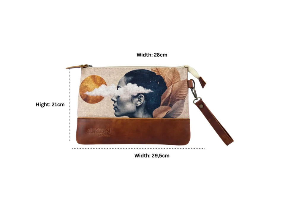 Tala’s Clutch Dimintions sukoon leather_result