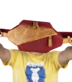 Front view of Crimson Nomad leather crossbody bag