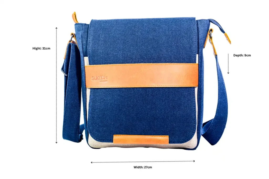 The Navy Horizon Messenger Dimensions Sukoon Leather