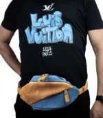 Ocean Drifter leather crossbody bag by Sukoon worn waist