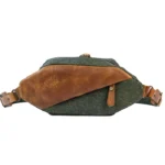 Olive Voyager leather crossbody bag by Sukoon