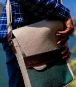 Beige & Brown Messenger Bag - Image 4