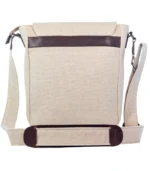 Beige & Brown Messenger Bag - Image 3