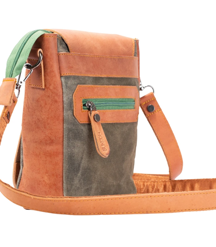 Sunset Olive Small Messenger Sukoon Leather (6)