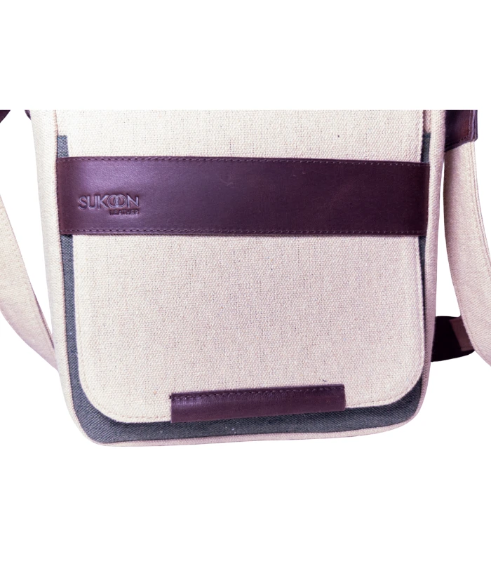 plBeige & Brown Messenger Sukoon Leather (9)